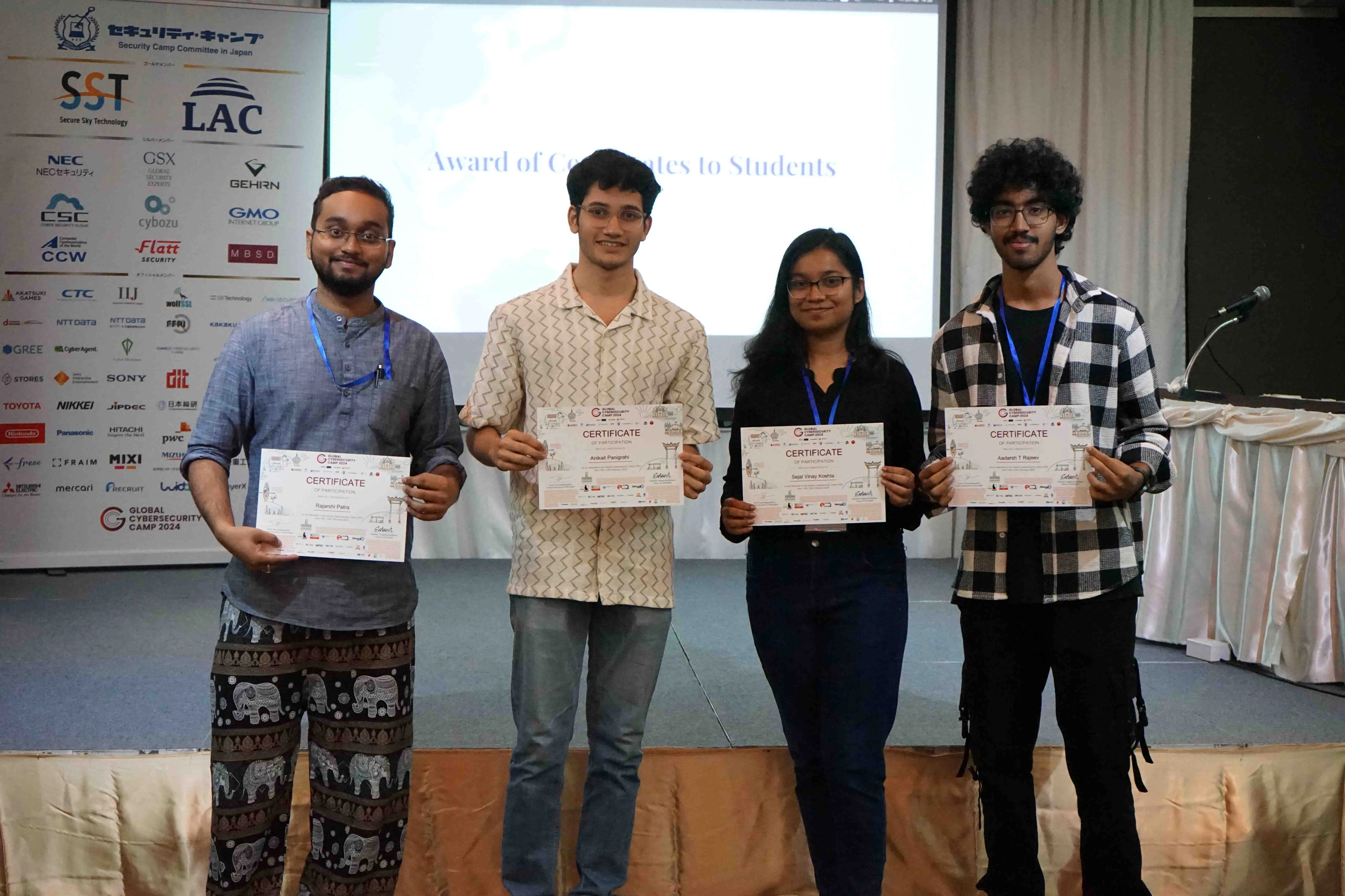 Team India with certificates